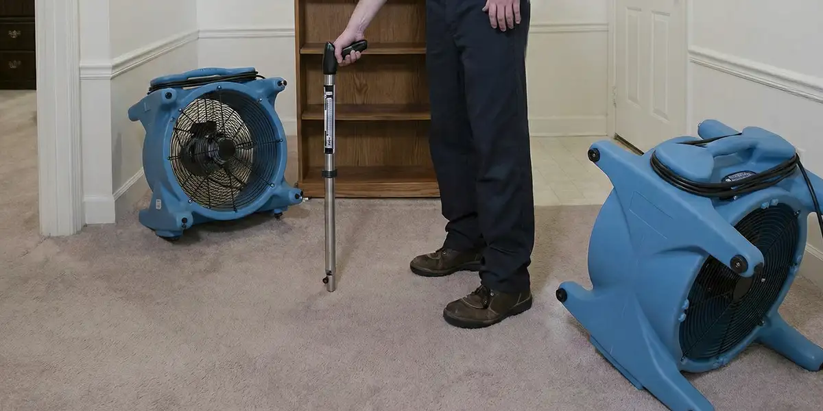 emergency water removal equipment deployed to dry a flooded residential interior in Green Bay, WI