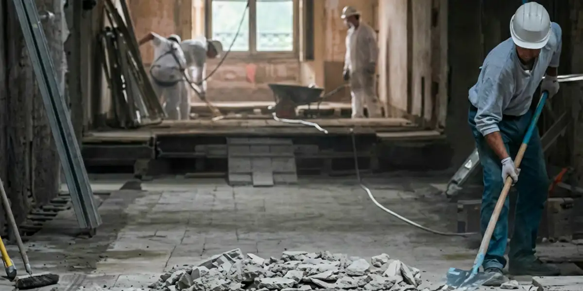 fire damage restoration professionals performing structural cleanup and restoration after a fire in Green Bay, WI